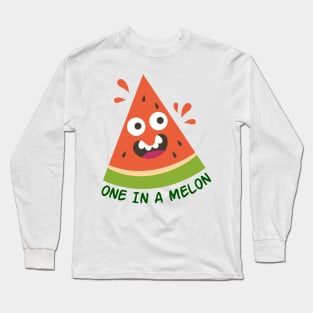 one in a melon funny hand drawn sticker Long Sleeve T-Shirt